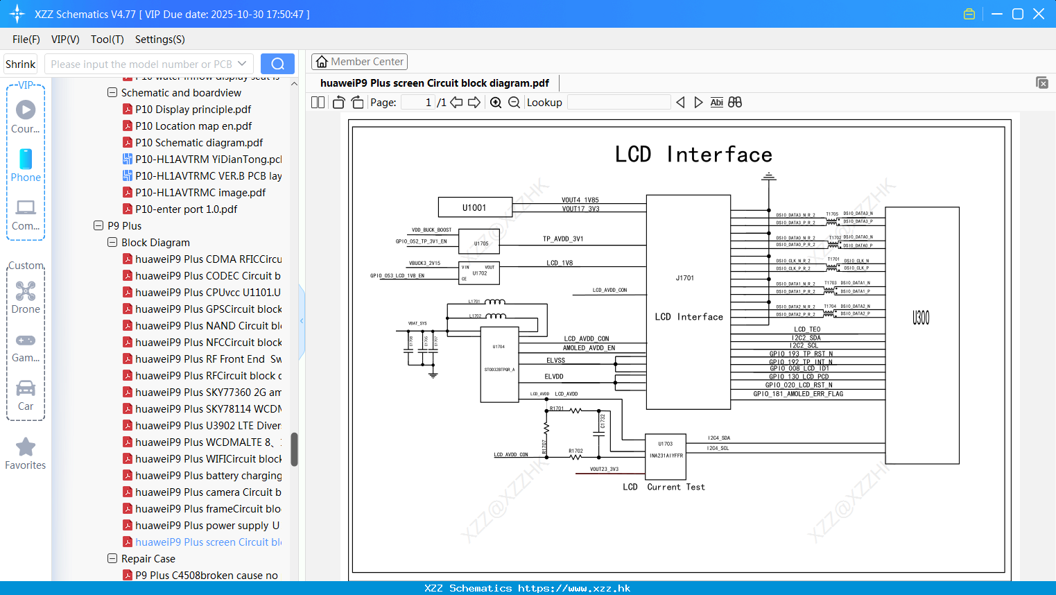 HuaweiP9 Plus Screen Circuit Block Diagram